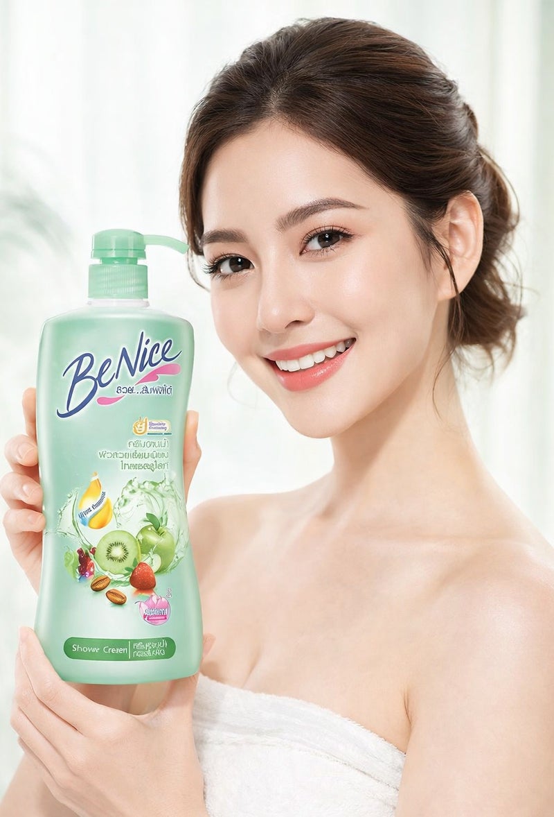 Be nice Shower Cream Fruit Essence Moisturizing, Gentle Cleansing & Soft Skin – 400ml - Image 1